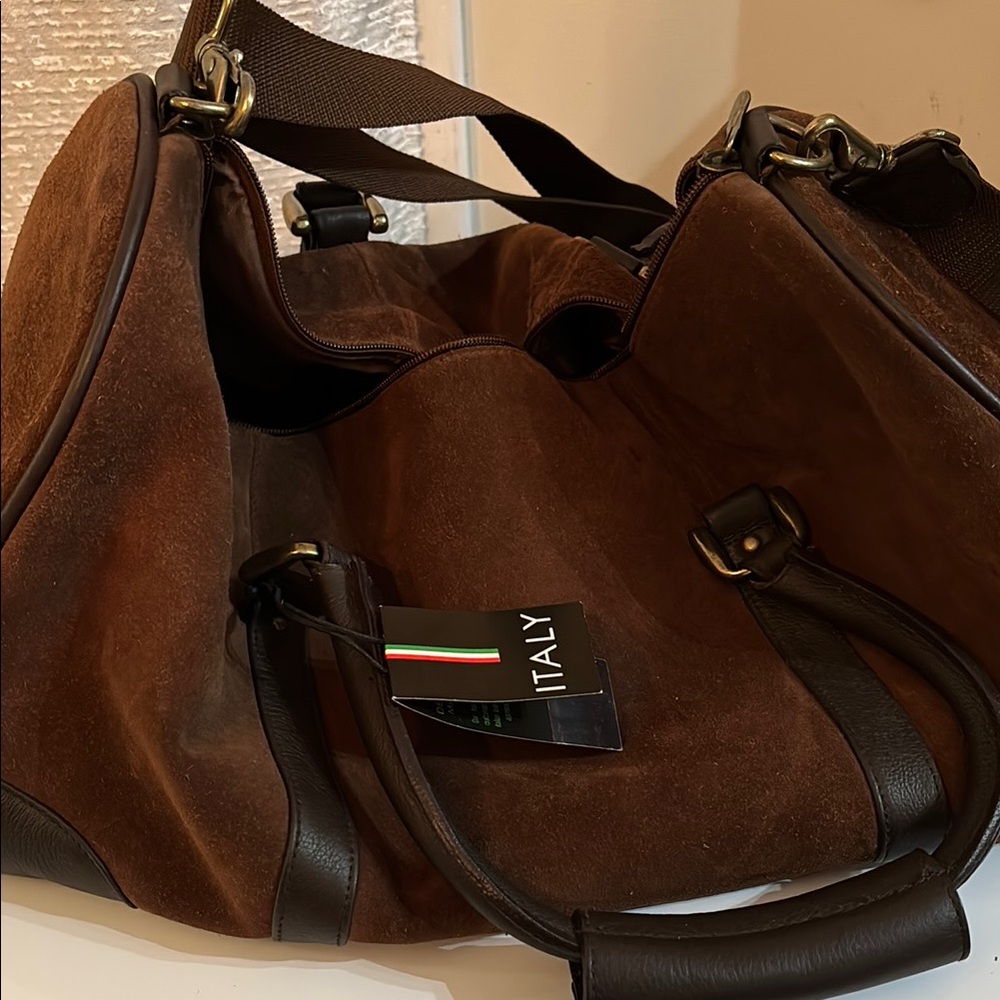 Italian Brown Leather and Suede Bag